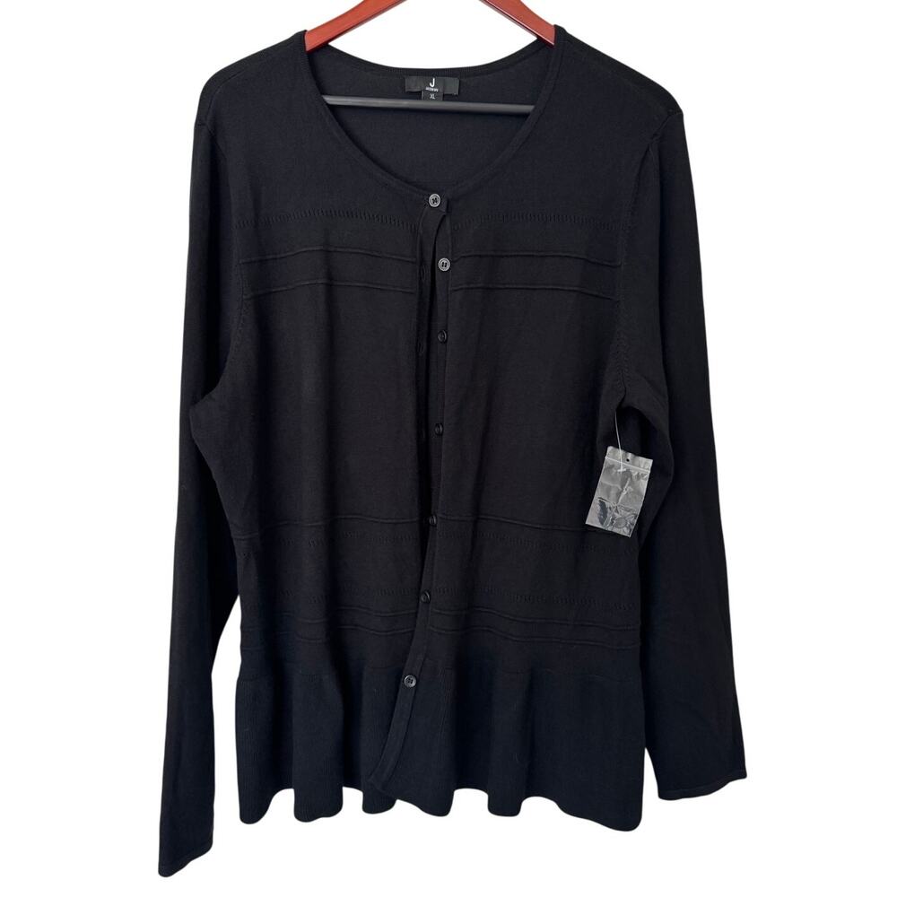 Jason Wu Black Long Sleeve Button Front Cardigan Size XL NWOT